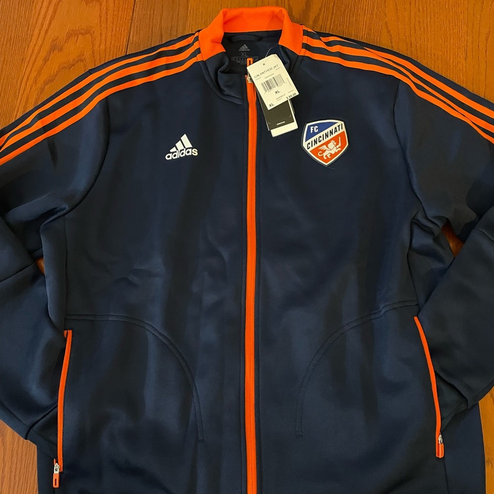 ADIDAS FC CINCINNATI MENS BLUE ANTHEM TRACK JACKET